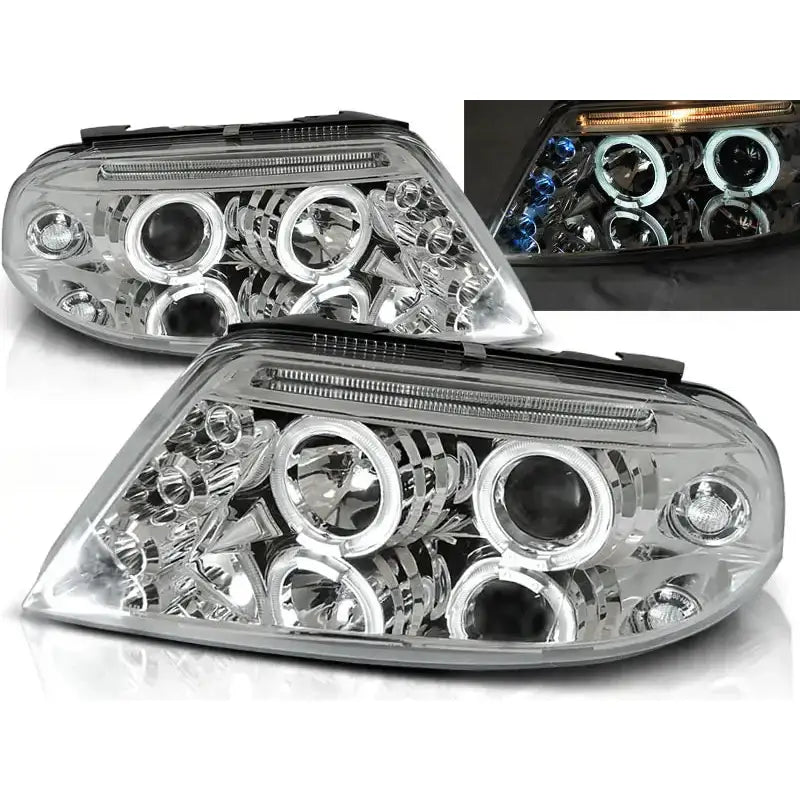 Frontlykter Vw Passat 3bg 09.00-03.05 Angel Eyes Chrome