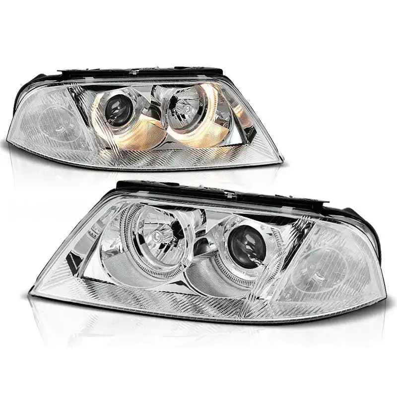 Frontlykter Vw Passat 3bg B5 Fl 09.00-03.05 Angel Eyes Chrome