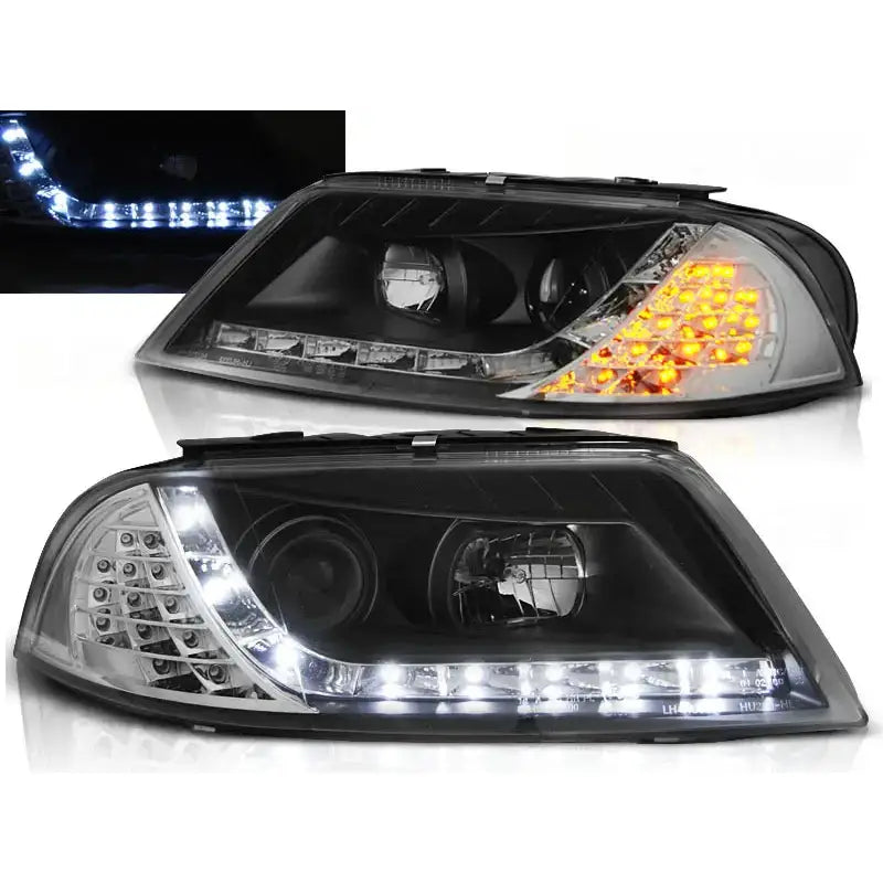 Frontlykter Vw Passat 3bg B5 Fl 09.00-03.05 Daylight Black Led