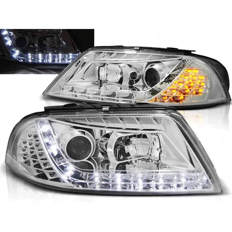 Frontlykter Vw Passat 3bg B5 Fl 09.00-03.05 Daylight Chrome Led