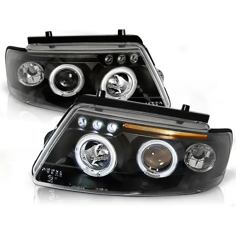 Frontlykter Vw Passat B5 3b 11.96-08.00 Clear Angel Eyes Black