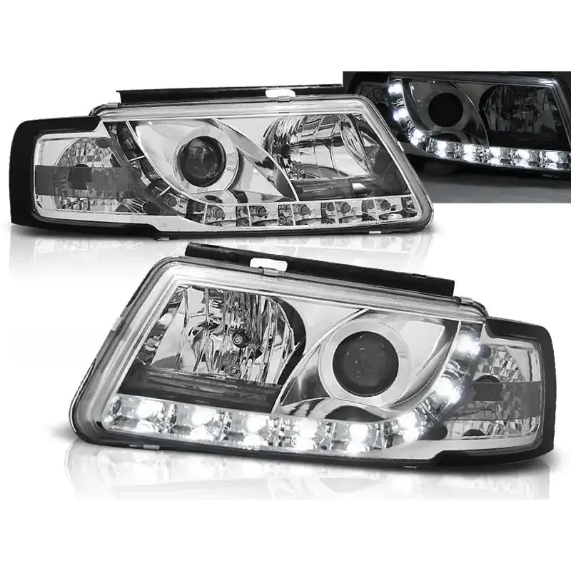 Frontlykter Vw Passat B5 3b 11.96-08.00 Tru Drl Chrome