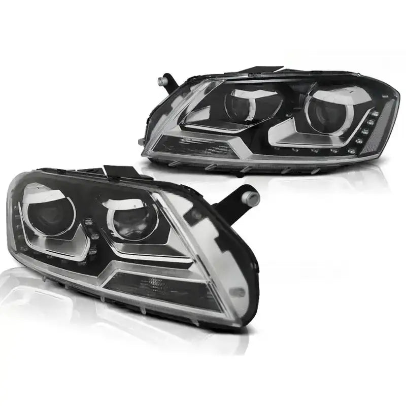 Frontlykter Vw Passat B7 10.10- 10.14 Black Led Pu21w