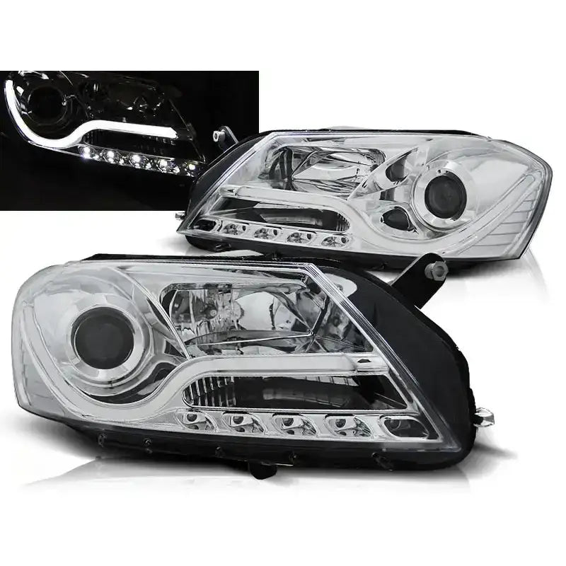 Frontlykter Vw Passat B7 10.10-10.14 Chrome Tube Light