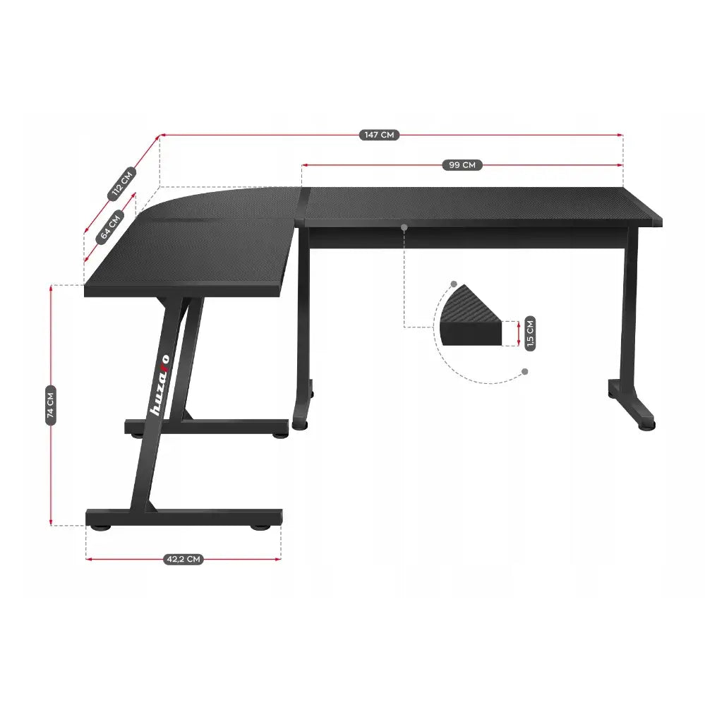 Salg! Gaming Hjørnebord Huzaro Hero 6.0 Svart