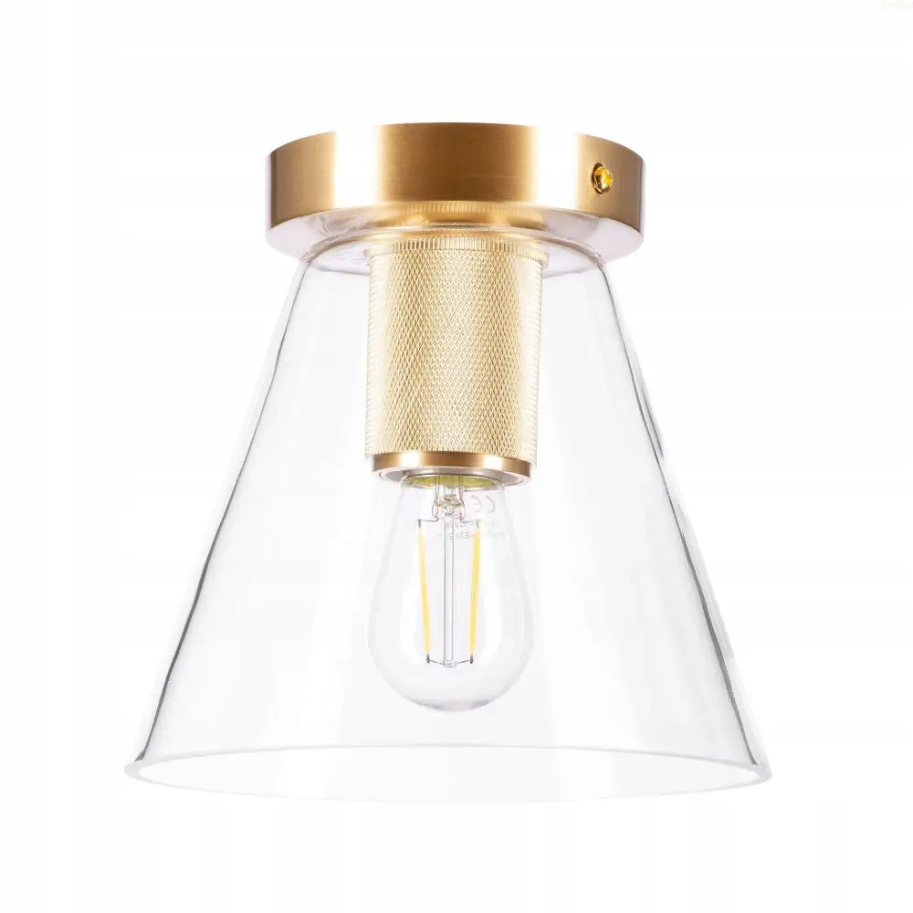 Glass Taklampe Kuppel Kjegle Gull