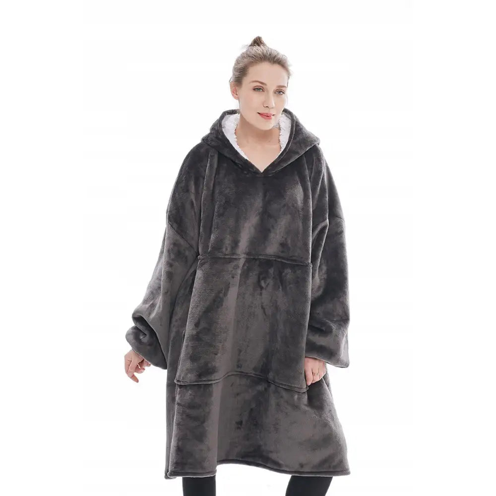 Grå Koc Kocobluza Varm Oversized 2-i-1 Genser