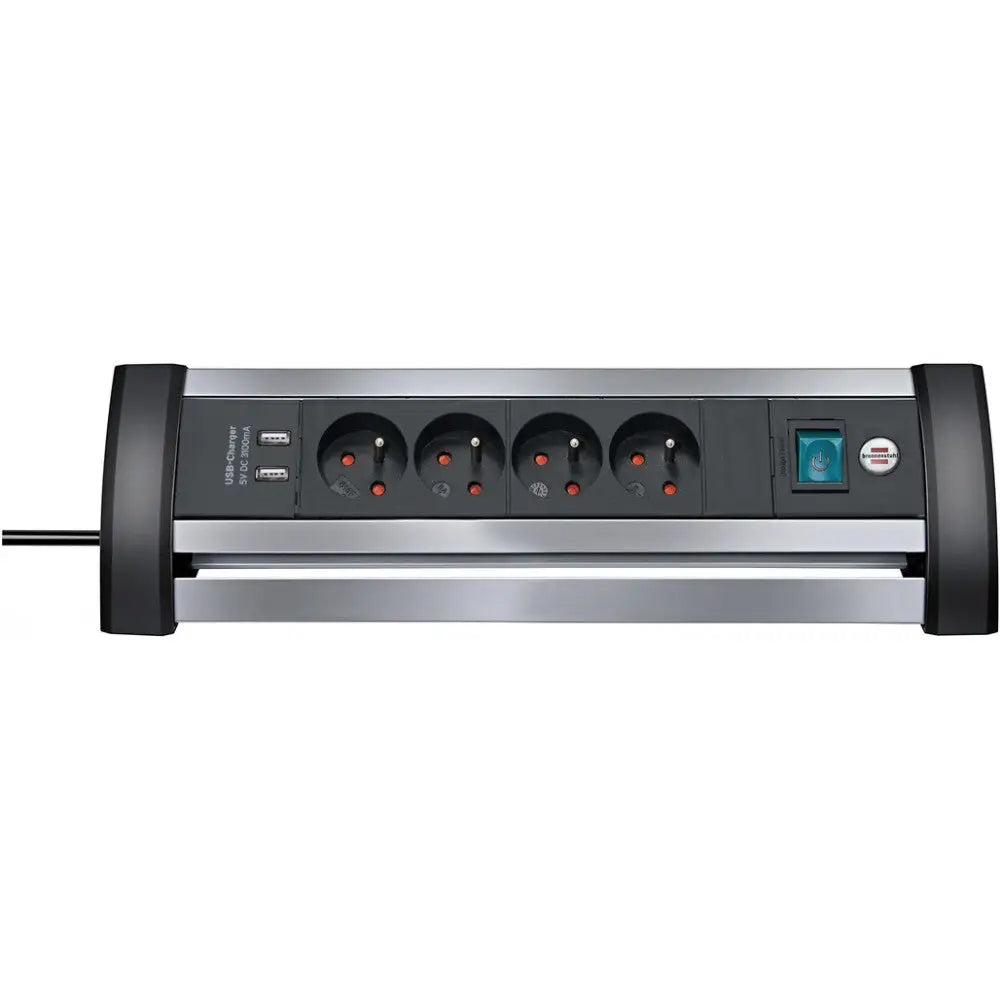 Grenuttak Alu-office-line med Usb 4-veis 1,8m