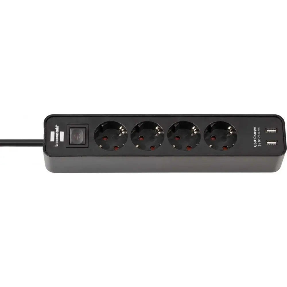 Grenuttak Ecolor med Usb 4-veis Svart 1,5m