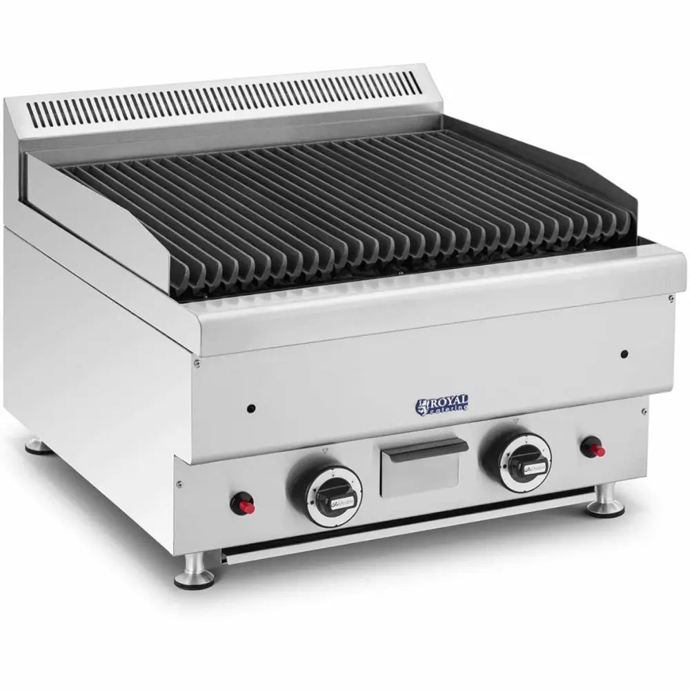 Grill med Dobbeltsidig Gass på Jord Rillet 50 x 47 Cm 2 x 7200 w