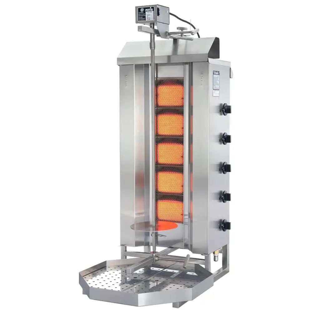Grillovn for Kebab og Gyrosgass på Gass med Potis 50 Kg 230 v 8750 w