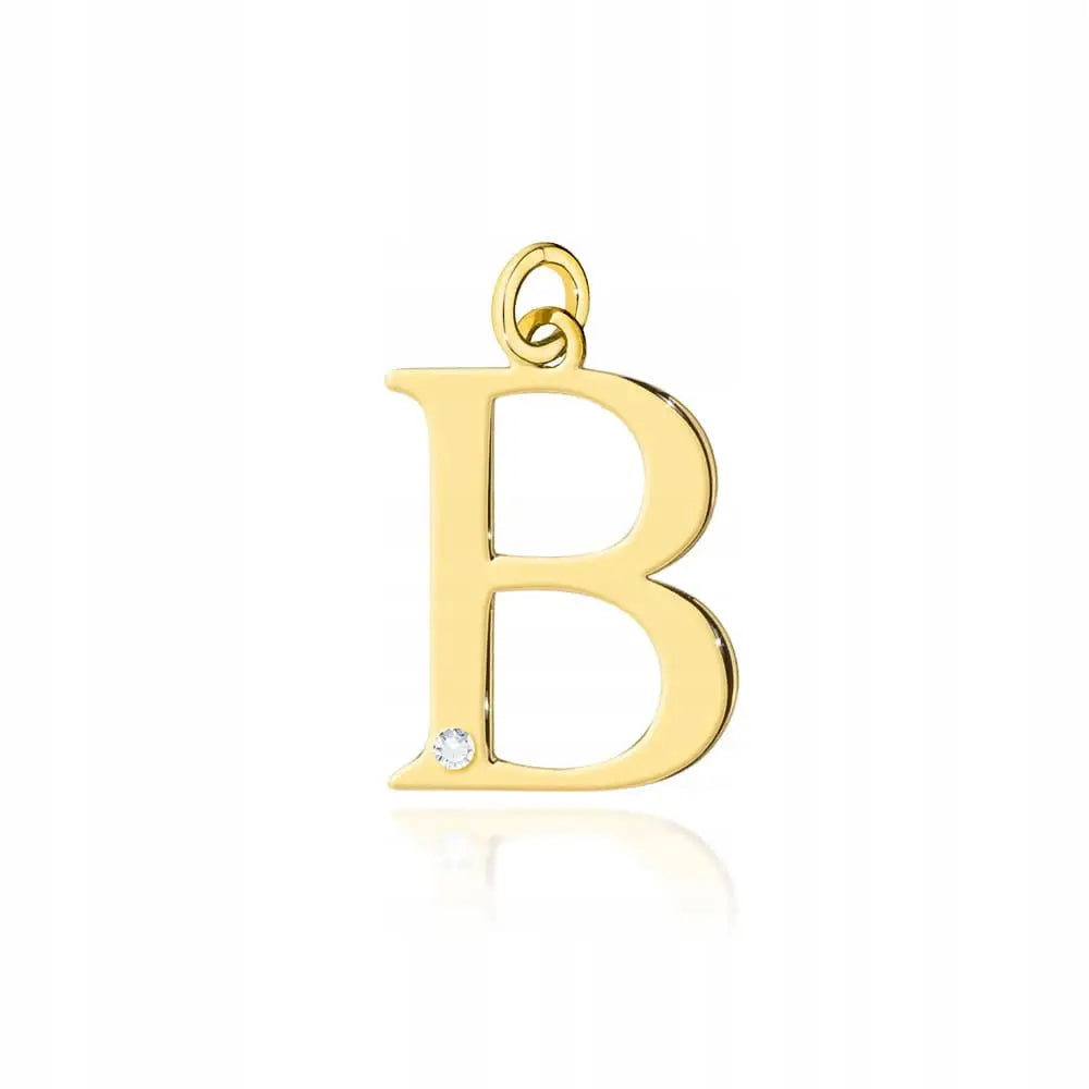 Charm Anheng b - 14k Gull med Diamant til Kjede