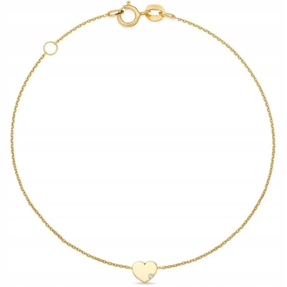 Armbånd Dame 8k Gull med Charms og Zirkonia Justerbart