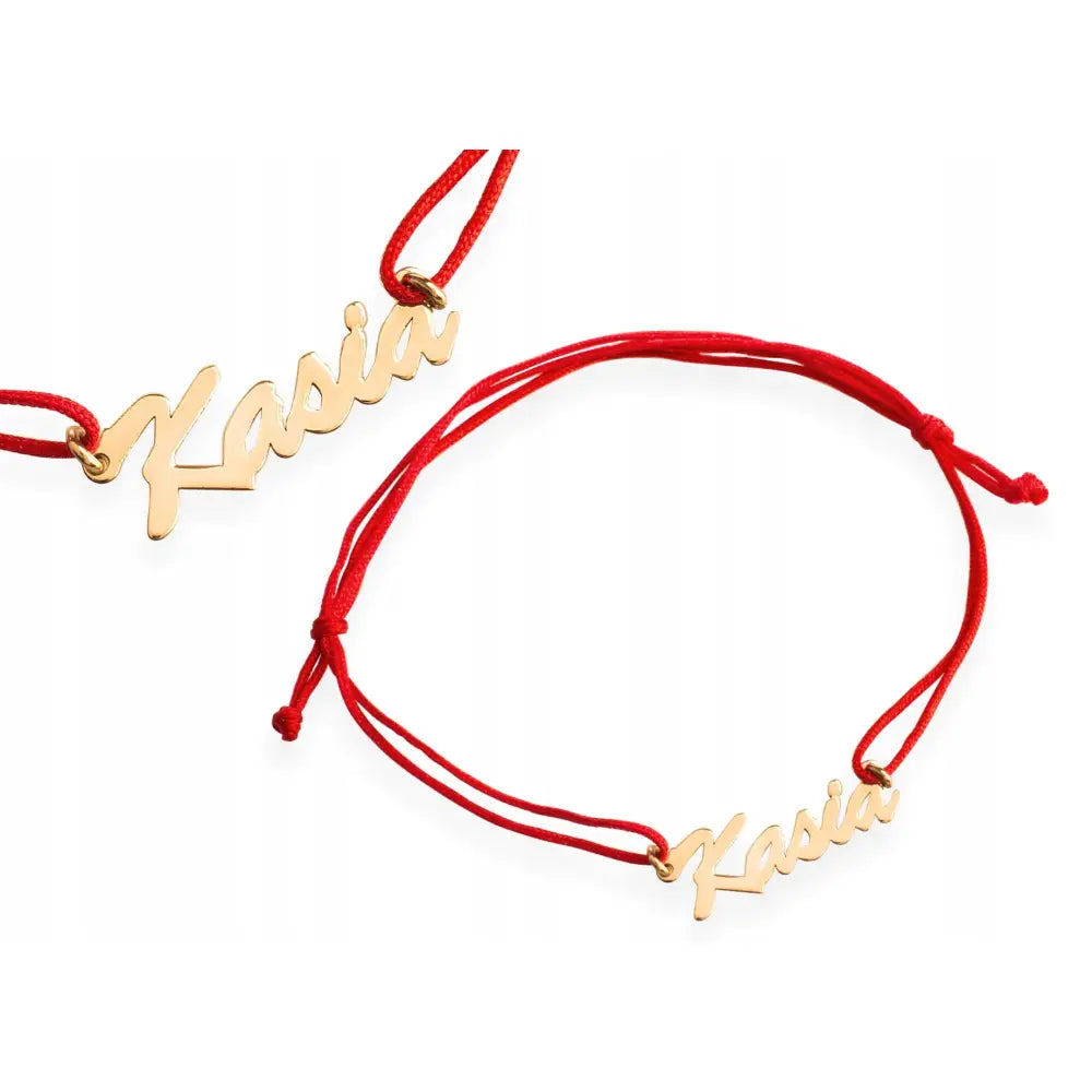 Armbånd Dame i 14 Karat Gull med Navn og Justerbar Lengde