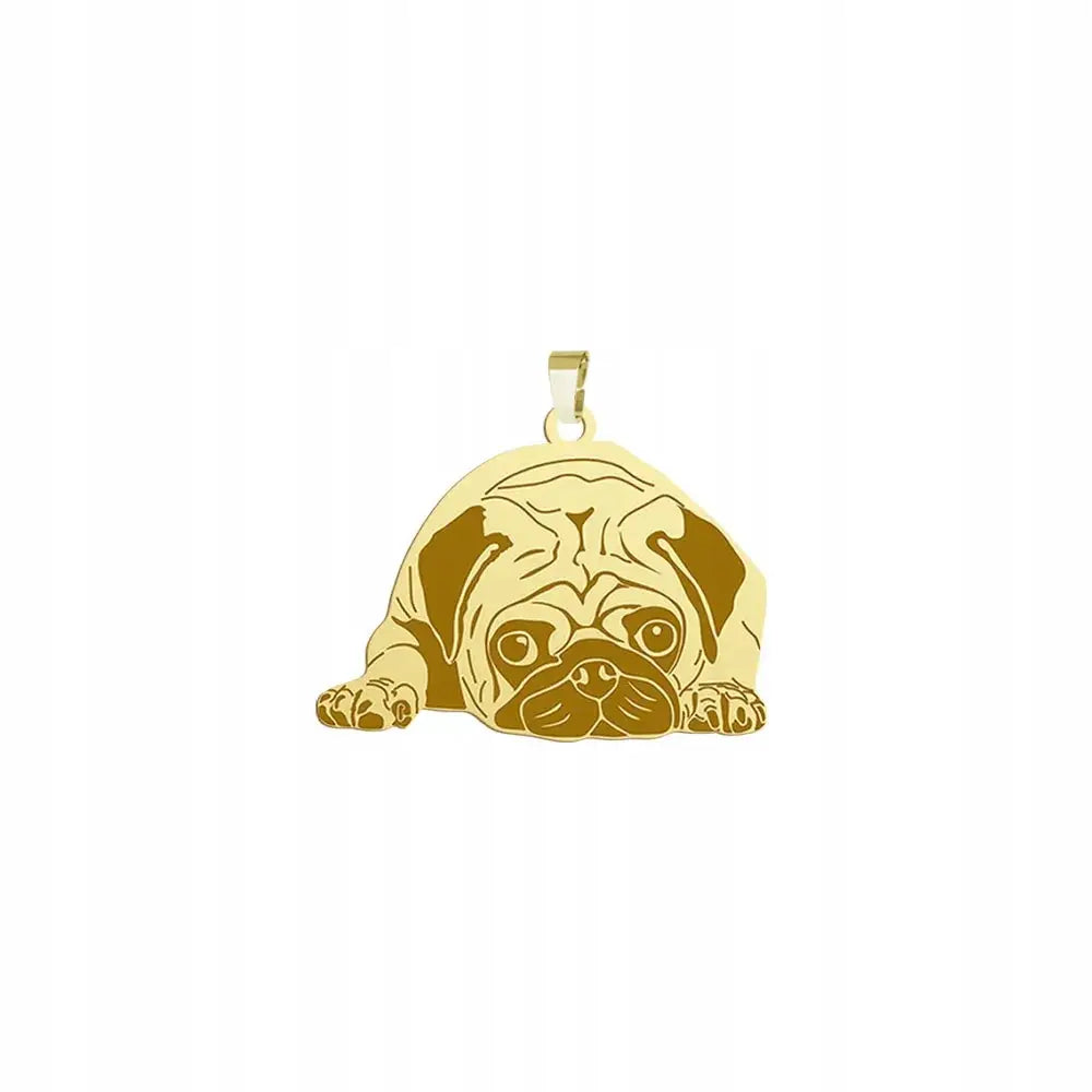 Charm Mopseanheng - Gratis Gravering 925 Sølv 23 Mm