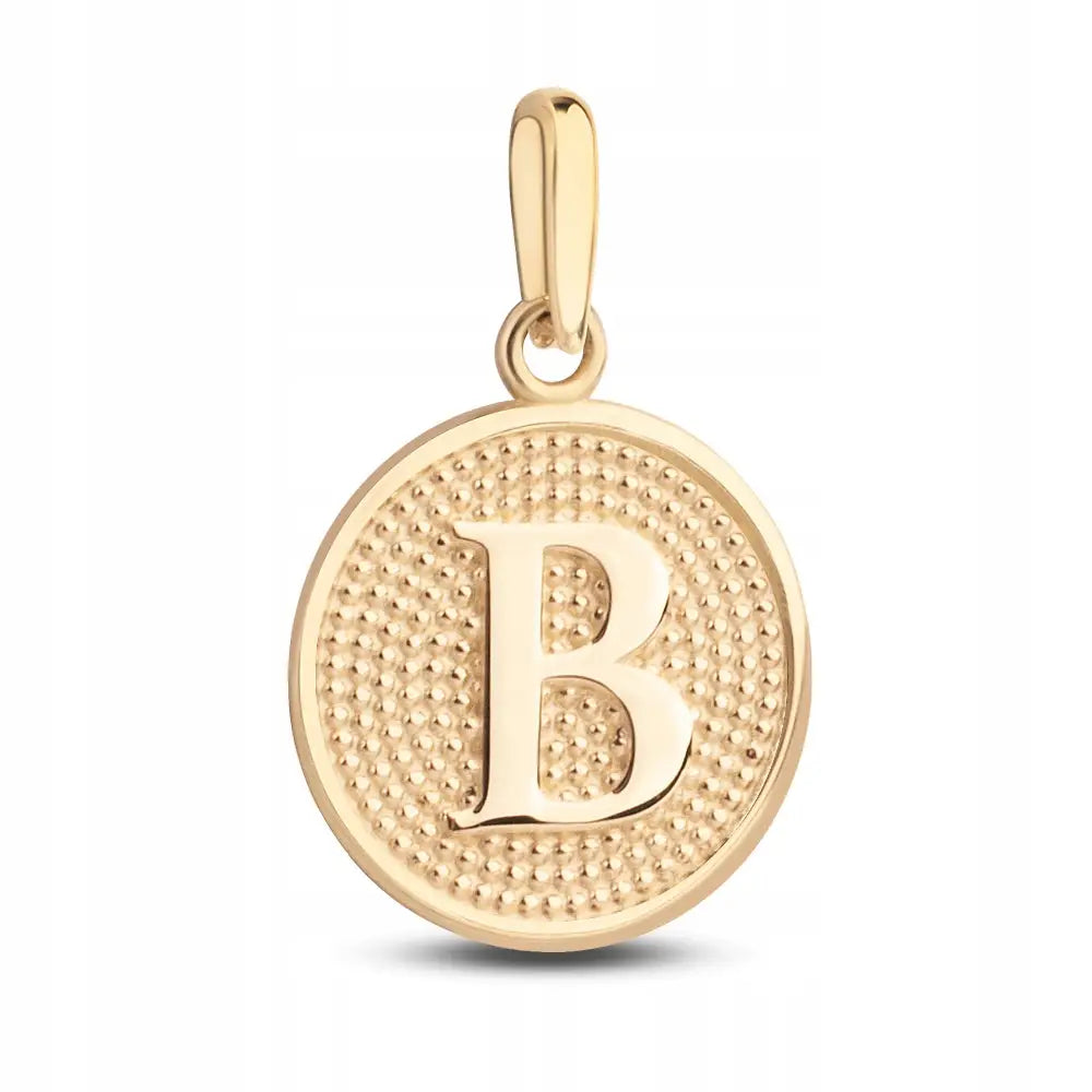 Charm Gyllen Medaljong Bokstav b 585 Kjede