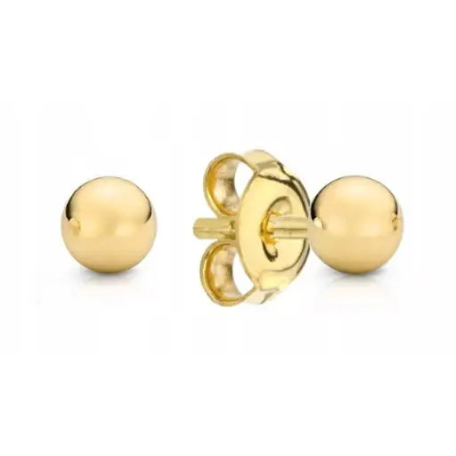 Øredobber Gull 4 Mm Gylne Kuleøreringer 14k