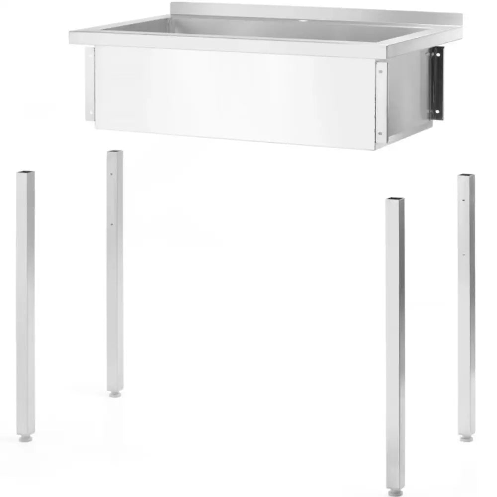 Hendi Rustfritt Stål Enkeltkammers Gastrovask Basseng 1000 x 600 x 850 Cm