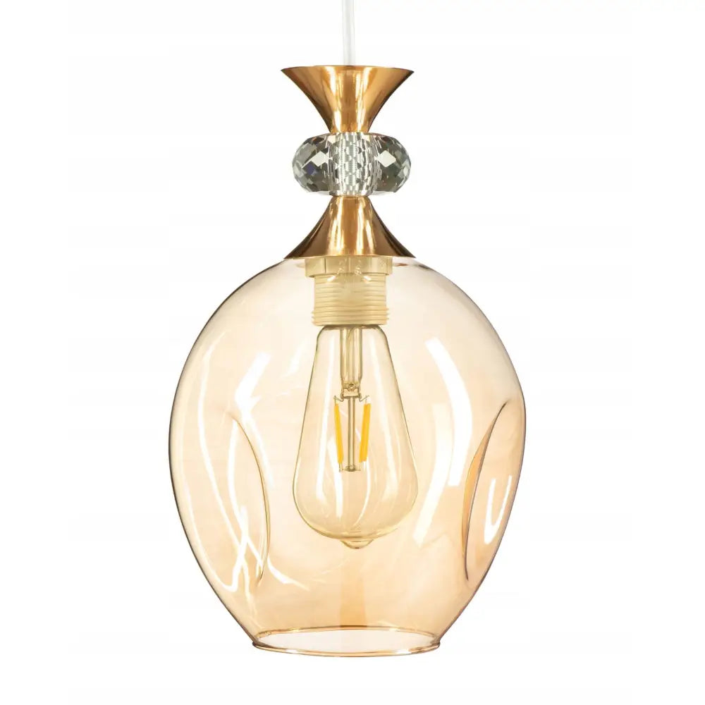 Hengelampe i Glass Amber Glamour Krystall (ep016-4)