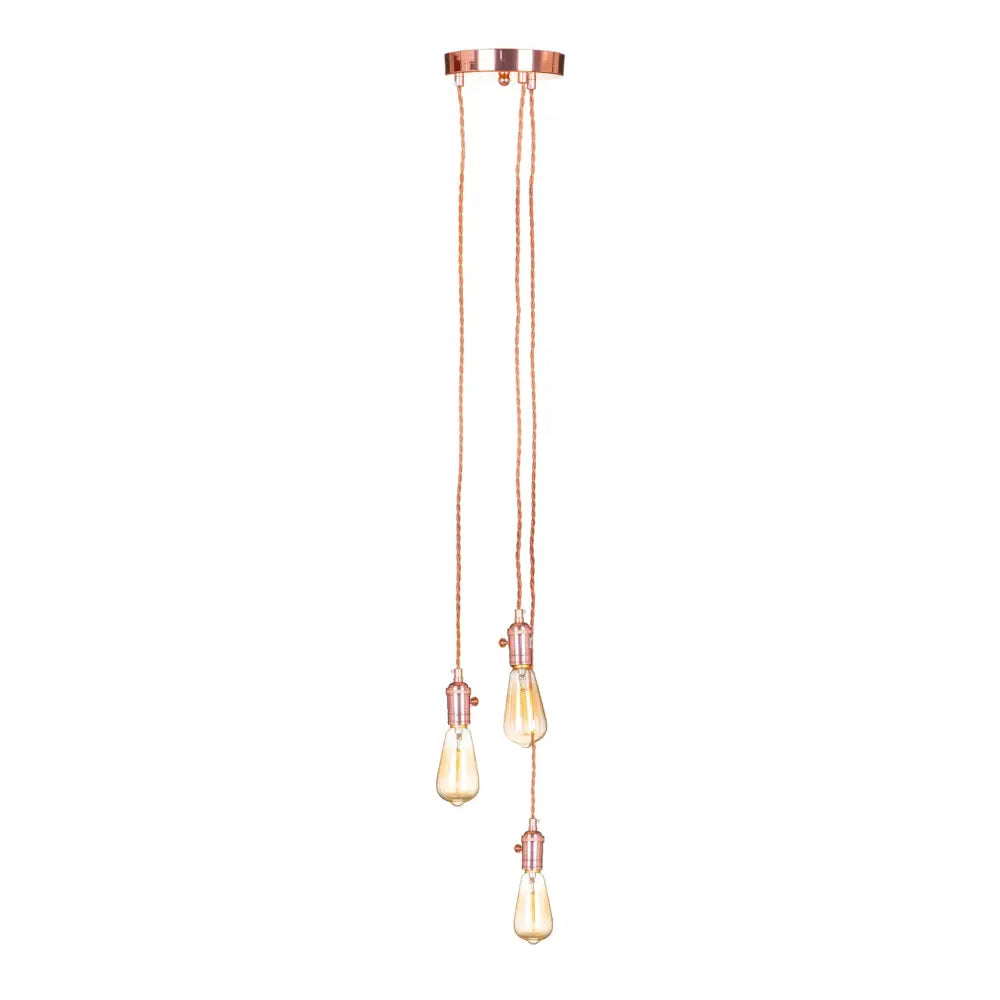 Hengelampe med 3 Lysholdere On/off Il0 Rosa Gull (il0)