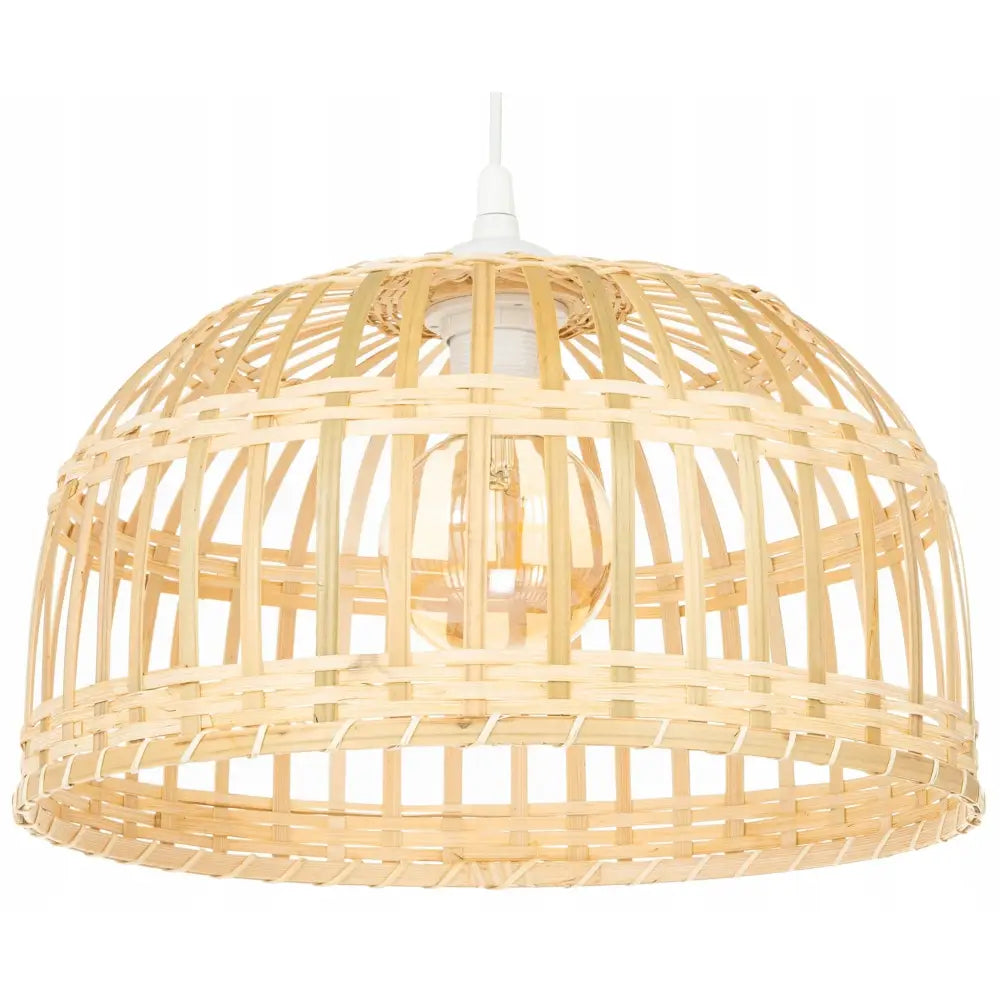 Hengelampe Svart Boho Bambus 38cm Th10 (hvit Lw Th10)