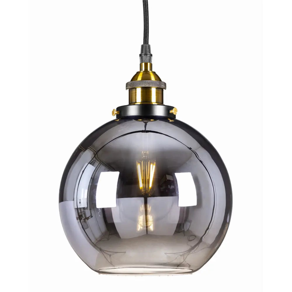 Hengende Glasskulelampe med Speil Ombre-effekt (wsp009 Grå)