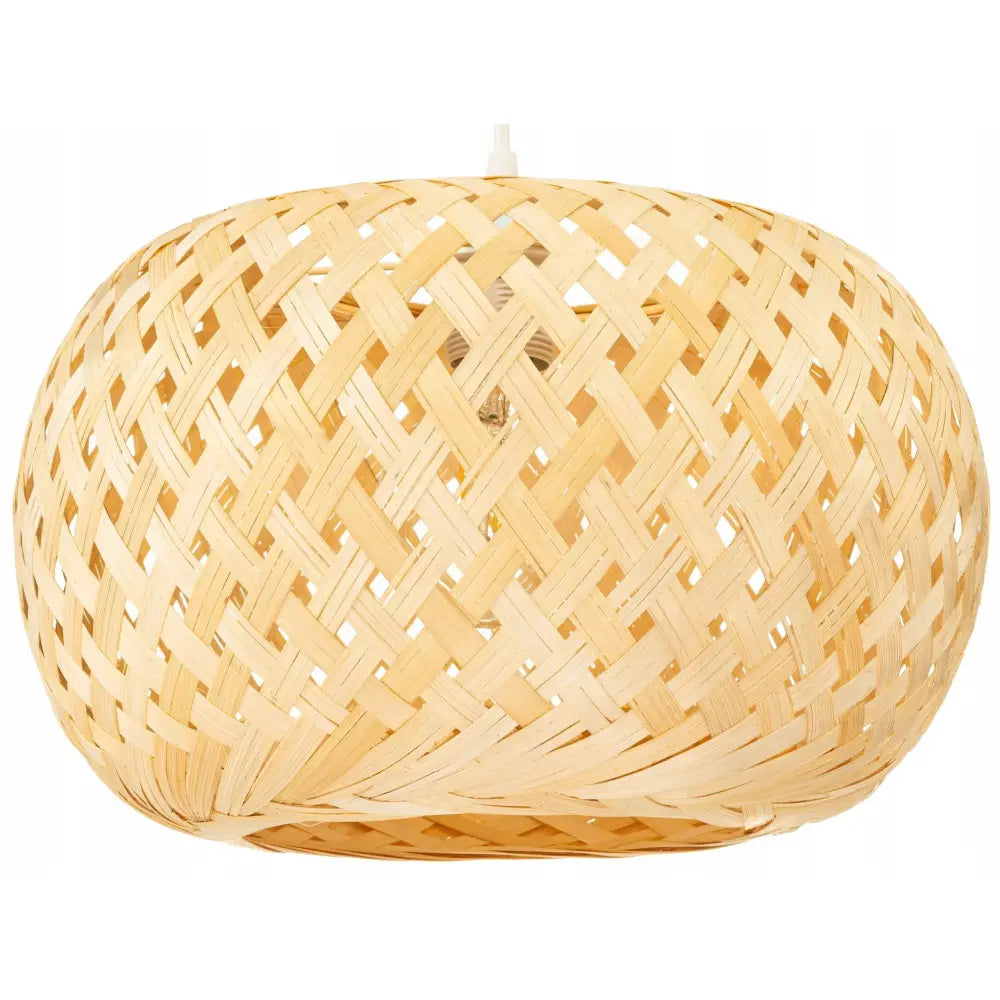 Hengende Lampe Hvit Boho Bambus 35cm Bmb02 (hl Hvit Bmb02)