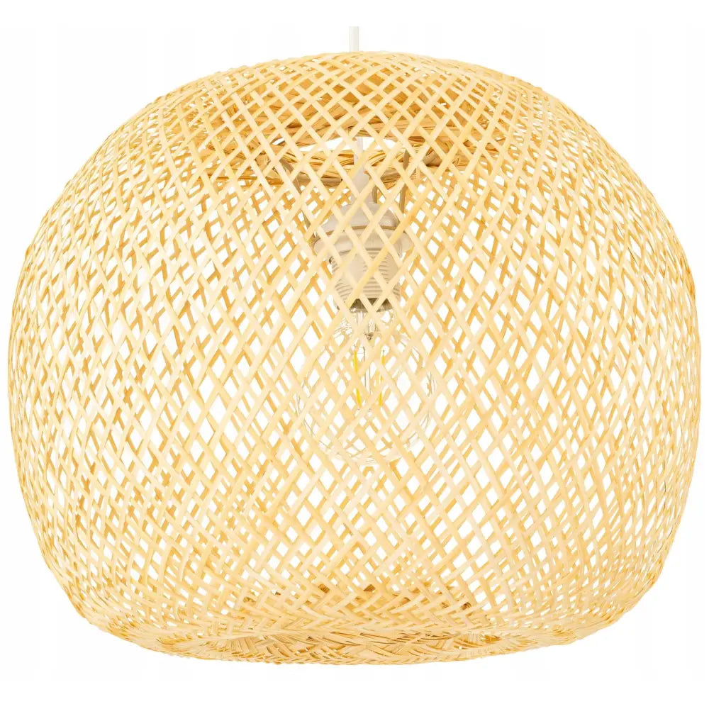 Hengende Lampe Hvit Boho Bambus 40cm Bmb03 (lw Hvit Bmb03)