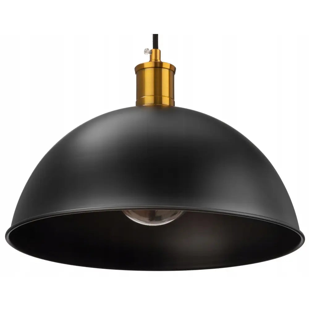 Hengende Lampe Rustikk Metallkuppel Svart (lw Dd17-2)
