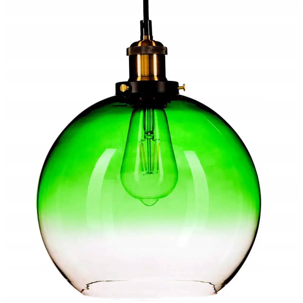 Hengende Lampe Stor Glasskule Ombre Grønn (ep005 4-g)