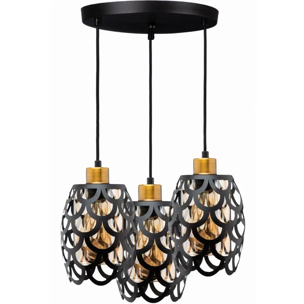 Hengende Lampe Svart Glasskuppel Wsp06a3
