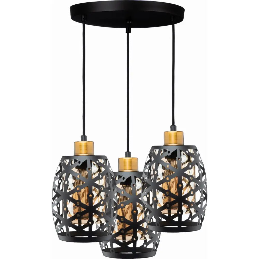 Hengende Lampe Svart Glasstakspotte Wsp09a3