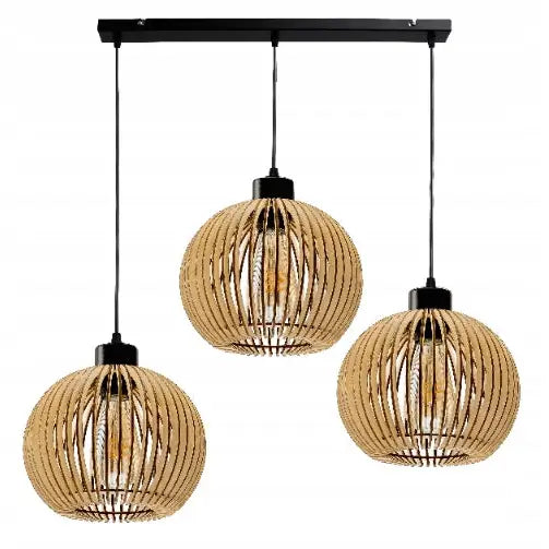 Hengende Led Lampe 3xe27 Justerbar i Tre