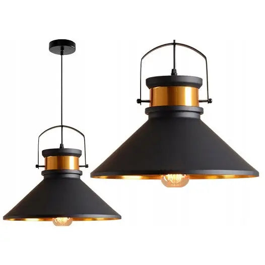 Hengende Metallampe Loft Asti b Edison Gull Retro