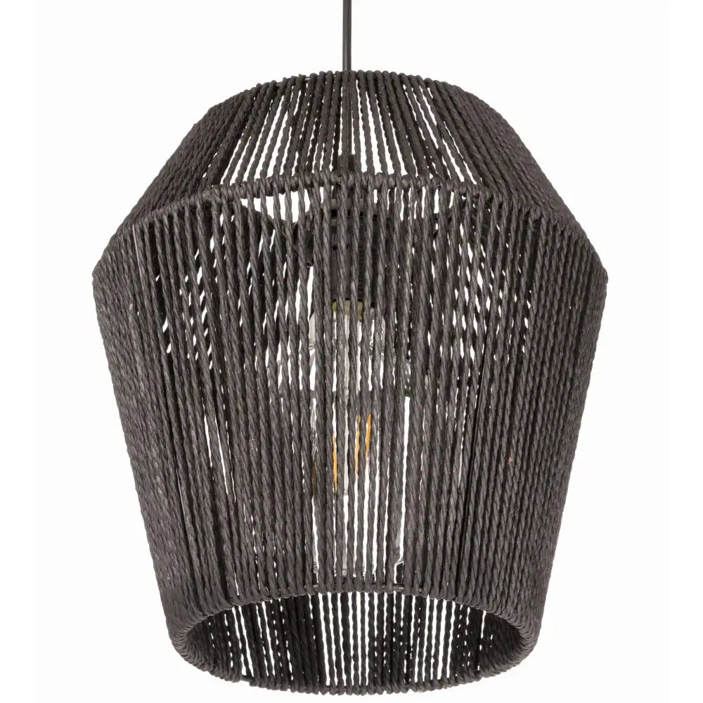 Hengende Strenglampe Flettet Boho Svart (5908275922612)