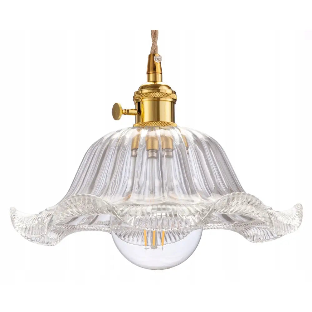 Hengende Taklampe i Glass Flower Gjennomsiktig (lhs-spider-6-n Klar)