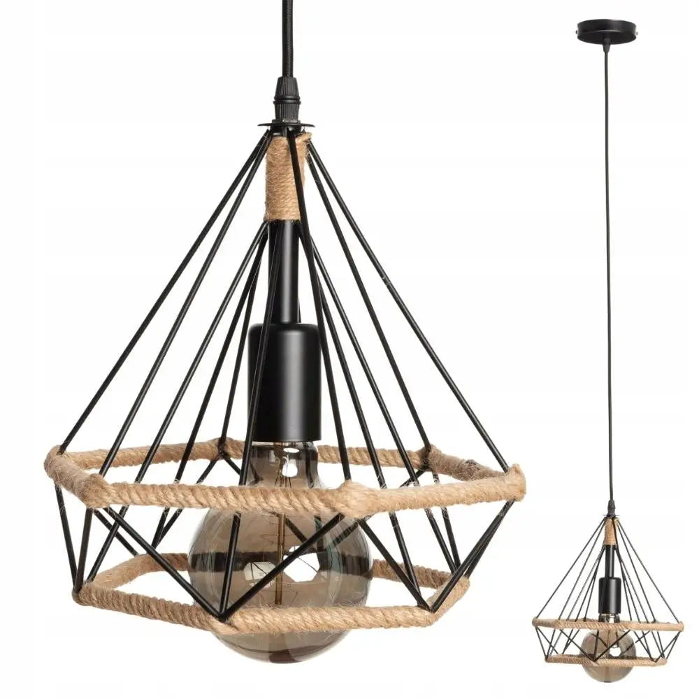 Hengende Taklampe i Jute Geo s Boho (wsr006)