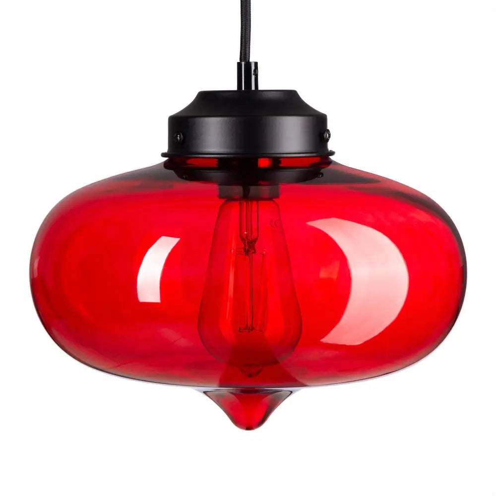 Hengende Taklampe i Rødt Glass Rubin (ep017 4-r)