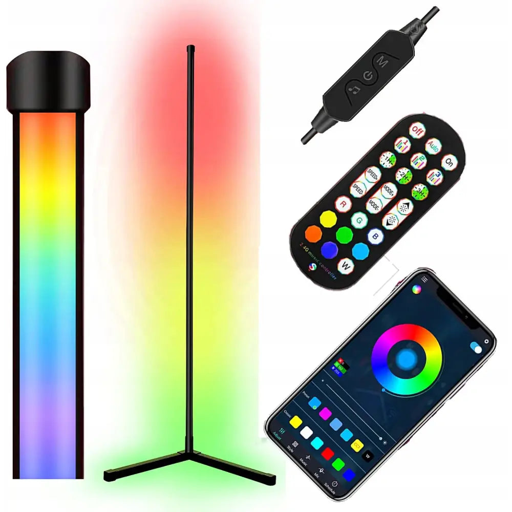 Hjørne Gulvlampe Stående Led Rgb Fjernkontroll App