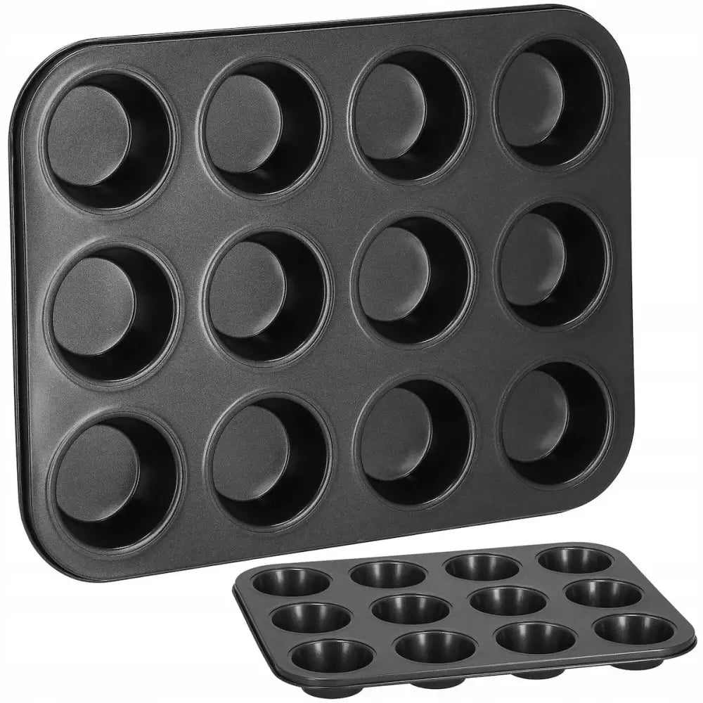 Høy Kvalitet Muffinsbrett 35 x 26,5 Cm Svart Metall