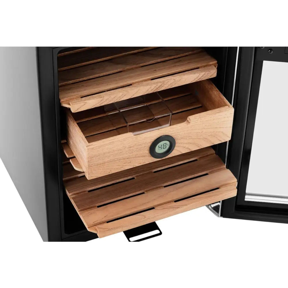 Humidor Sigarskap i Sedertre og Stål med Led-belysning