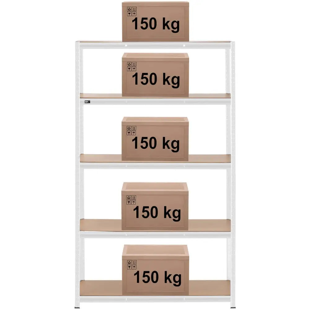 Hylle til Lager Metall 5 Hyller 750 Kg 120 x 50 x 197 Cm Grå