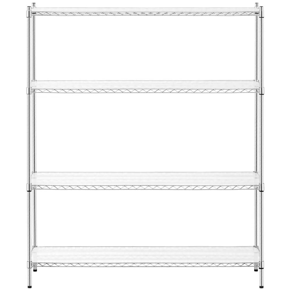 Hyller Lagringsenhet Kromtråd 4 Hyller + 4 Matter Opptil 1000kg 150x45x180 Cm