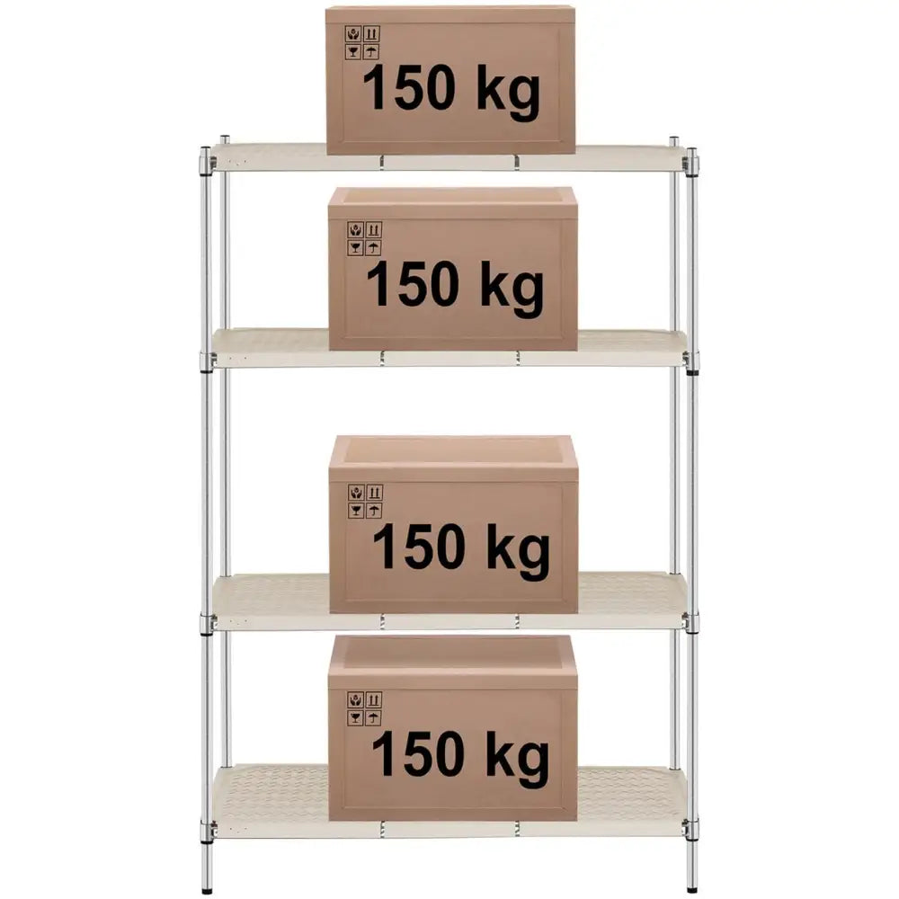 Hyller til Verksted Metall 4 Hyller opp til 600 Kg 120x60x180 Cm.