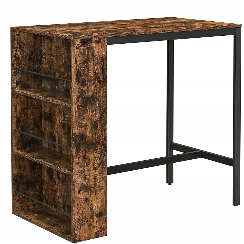 Industriell Loft Barbord Rustikk med Sidehylle