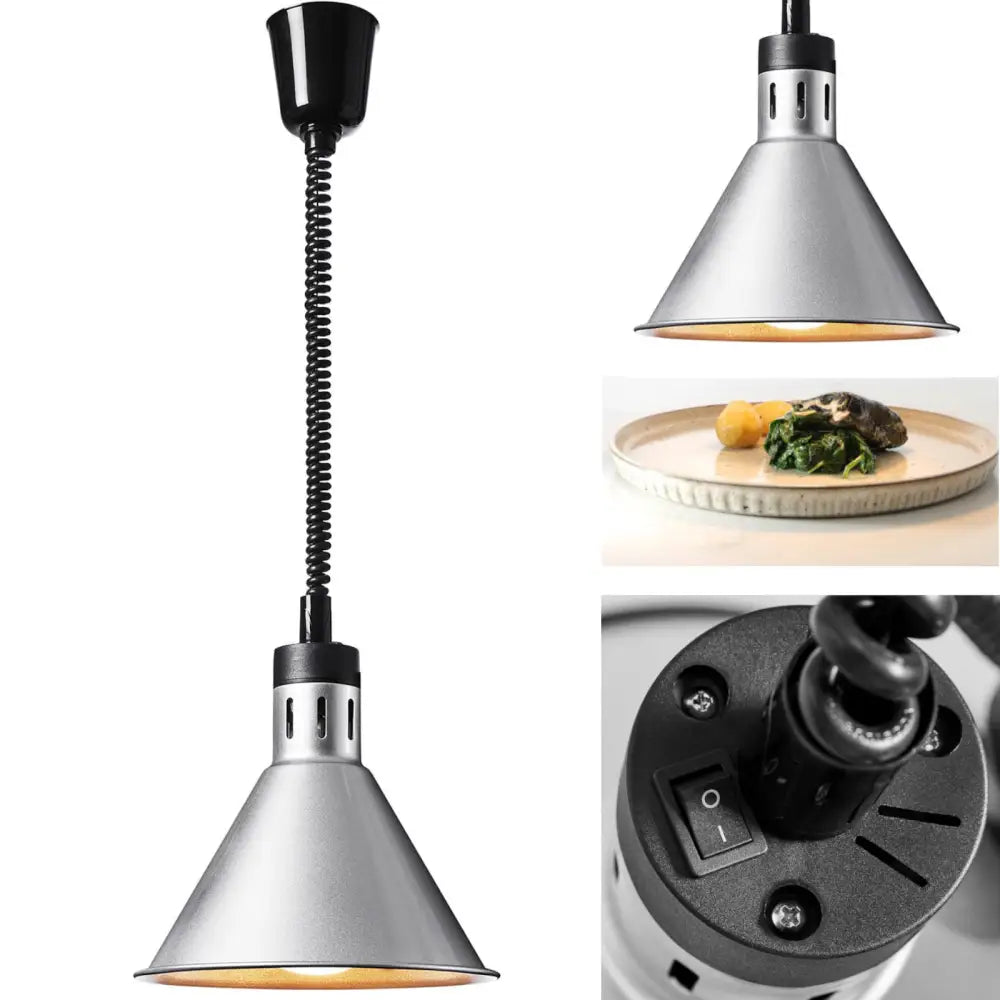 Infrarød Hengende Matvarmelampe Sølv ø27.5 Cm 250 w