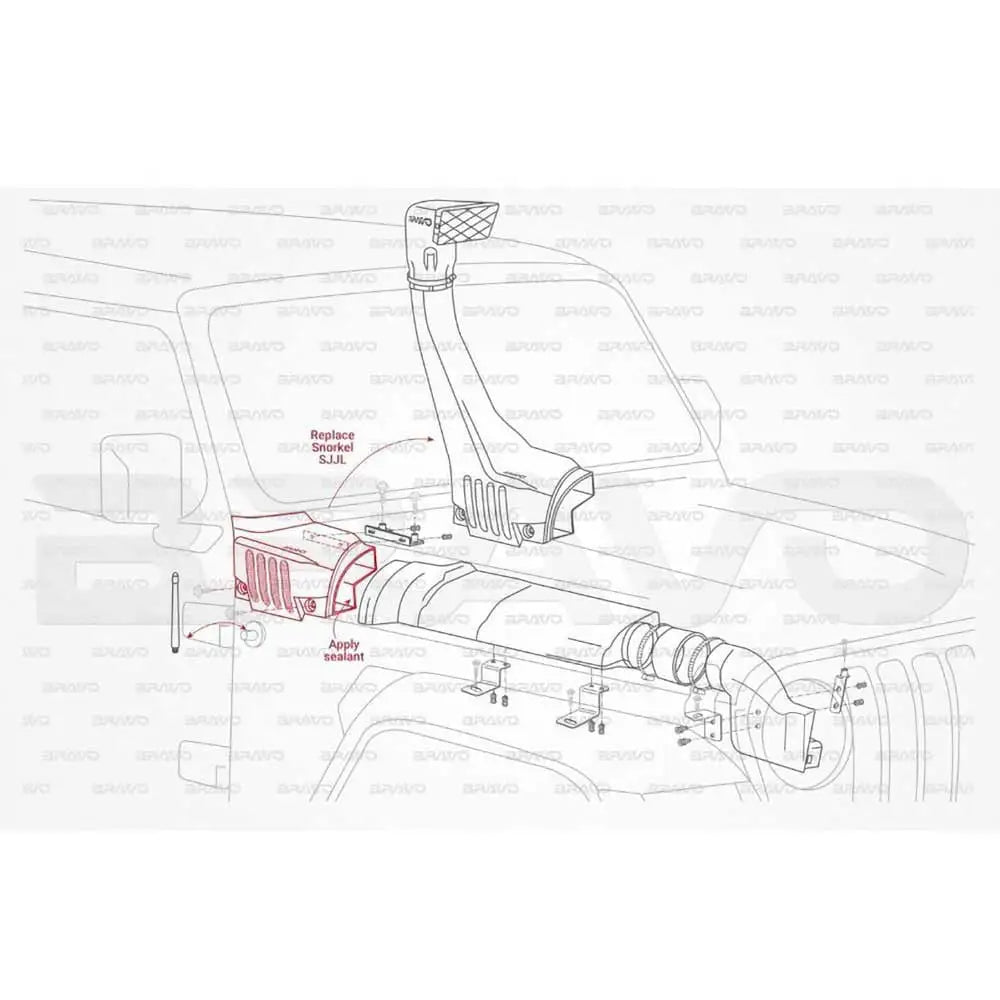 Innløpsrør Bravo - Jeep Wrangler Jl 2 d 18-