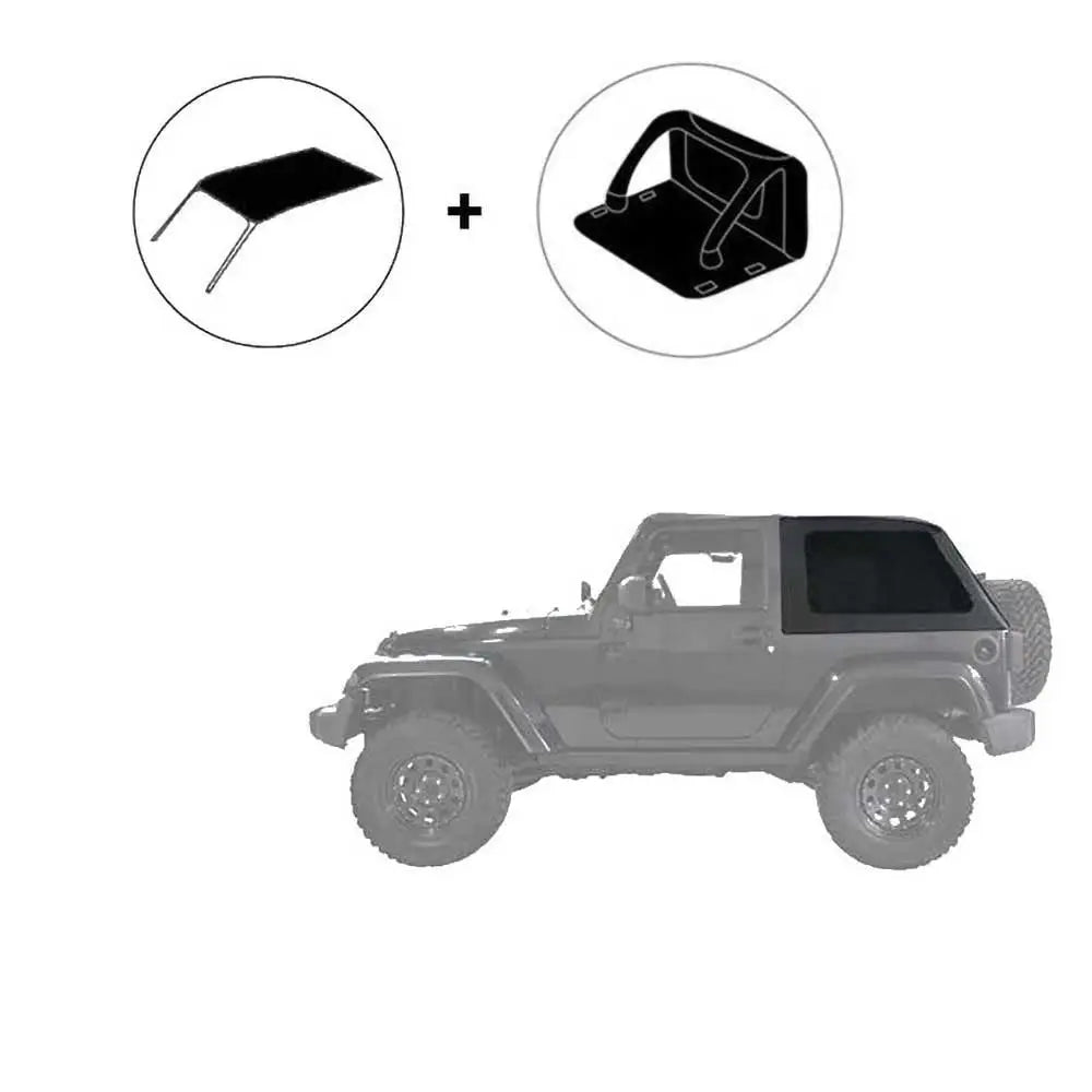 Jeep Wrangler Jk 2d 07-18 Tak Soft Top - Lasting med Suntop Veggen
