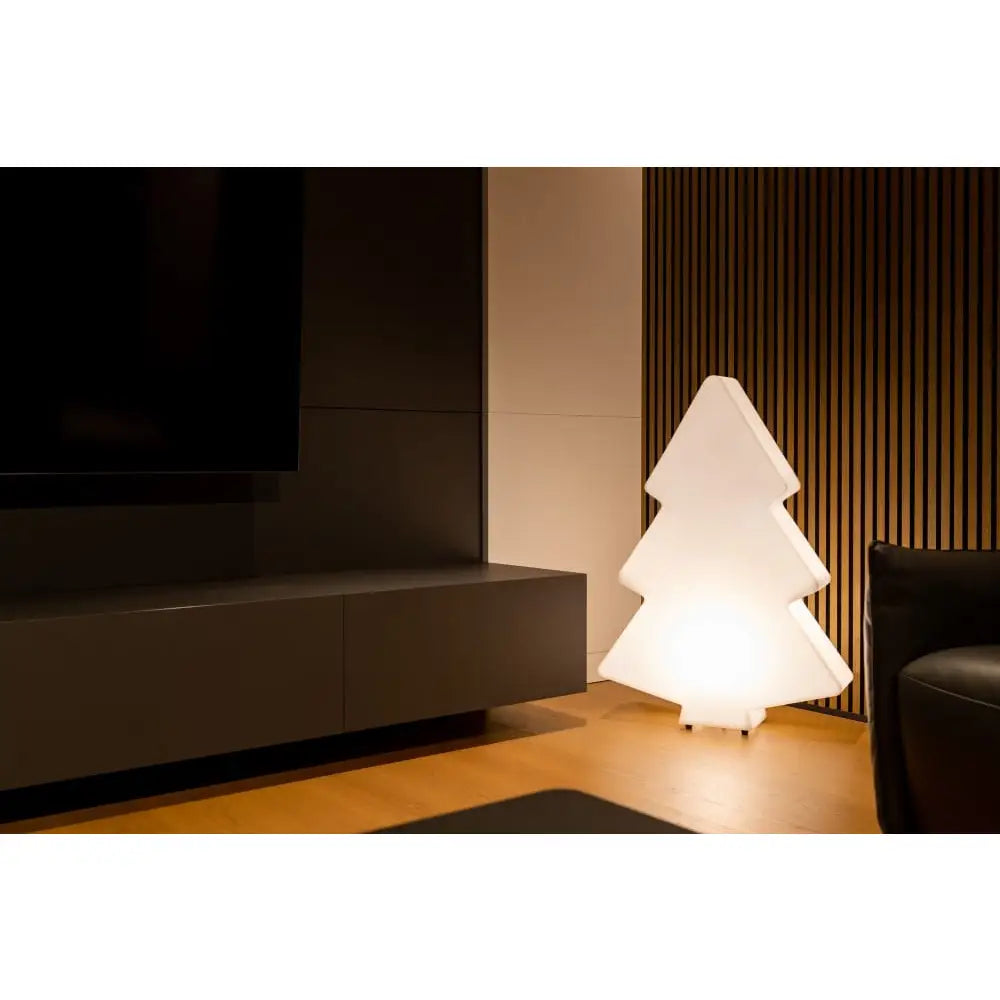 Juletre med Led-belysning m Varmt Lys (hvit Innendørskabel med Bryter)