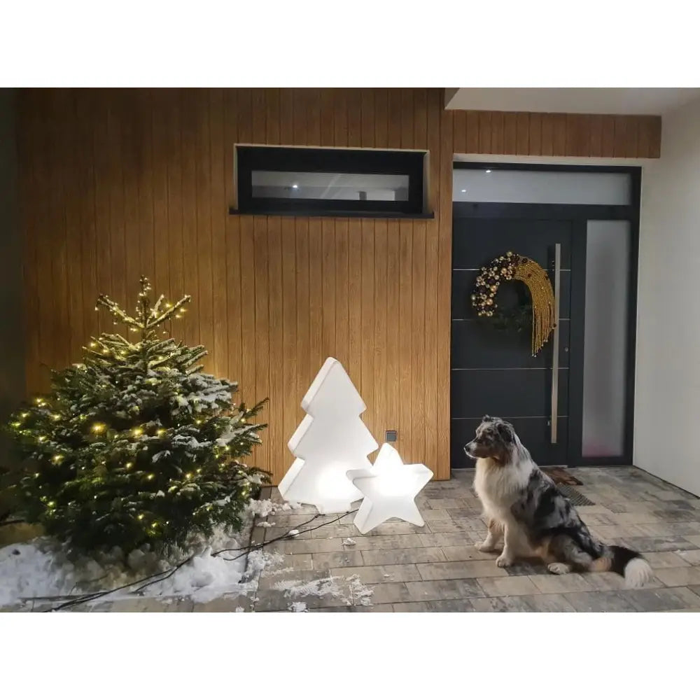 Juletre med Led-belysning m Varmt Lys (hvit Innendørskabel med Bryter)